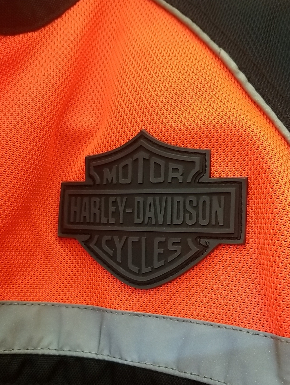 High-Visibility Orange & Black Women's Motorcycle Jacket - Picture 2 of 5